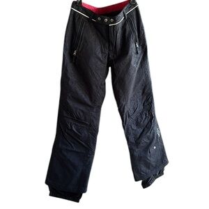 Body glove ski pants snaps at waist three pockets black subtle geometric…